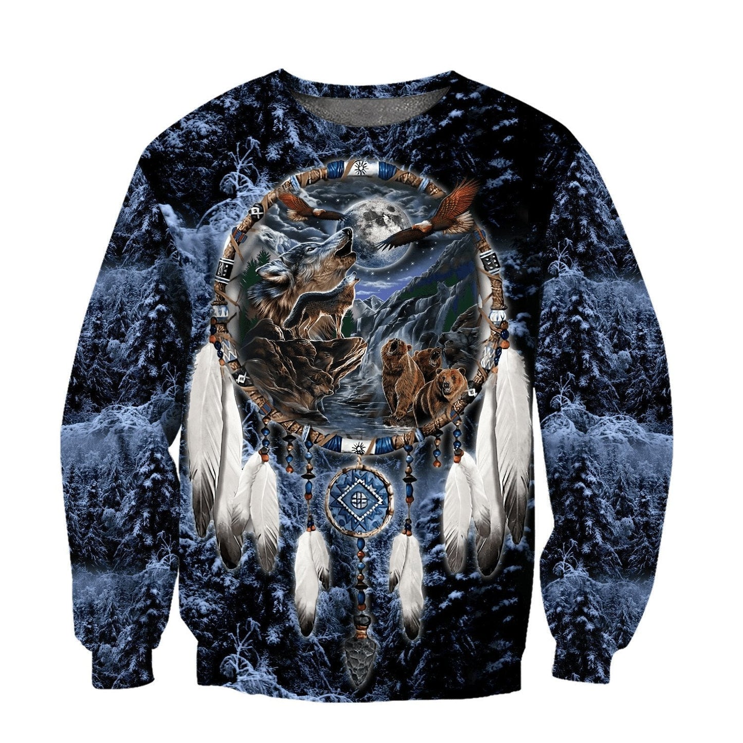 Wolf Native American 3D All Over Printed Unisex Shirts