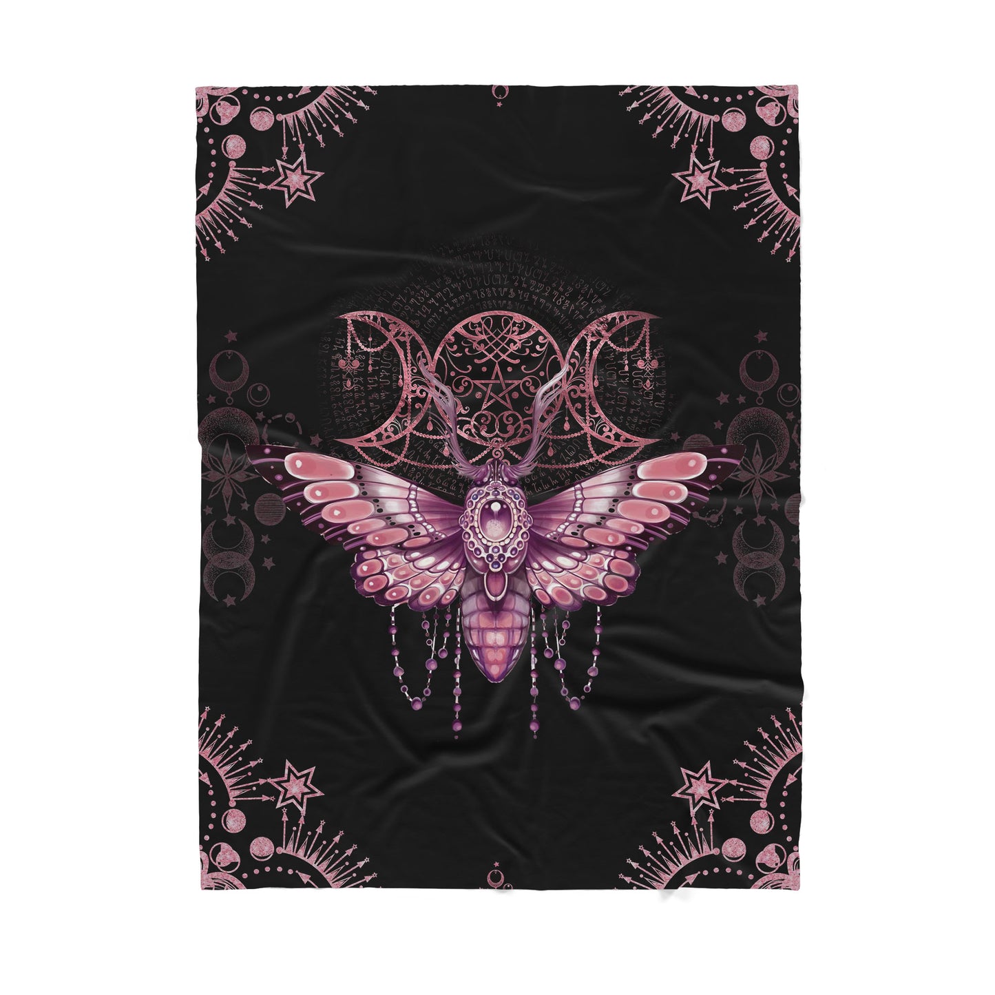 Wicca Bee Three Godness Purple Sherpa Blanket
