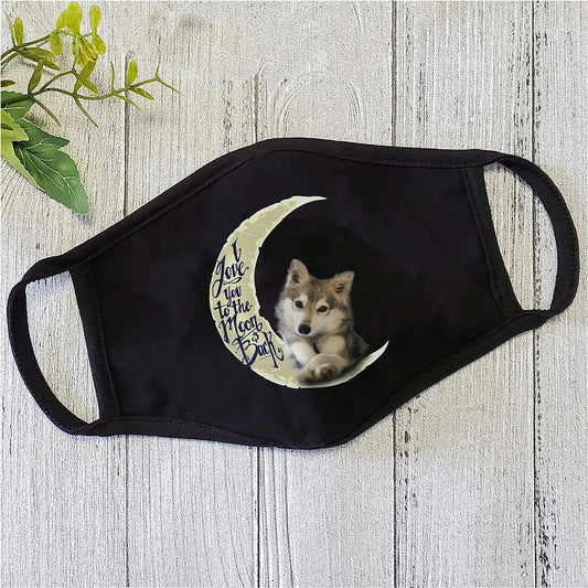 Wolf And Moon Face Mask ML