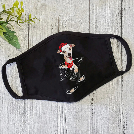 Dog Mask Greyhound Christmas Polyblend Face Mask HG