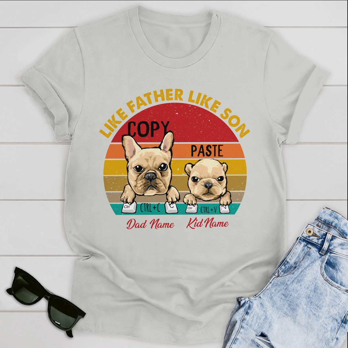 Like Father Like Son Personalized Dog T-shirt Father's Day
