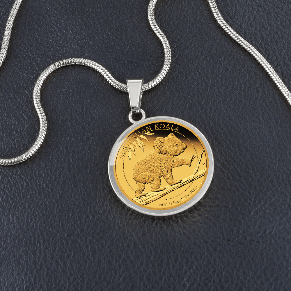 AUSTRALIA KOALA COIN STYLE GOLDEN NECKLACE