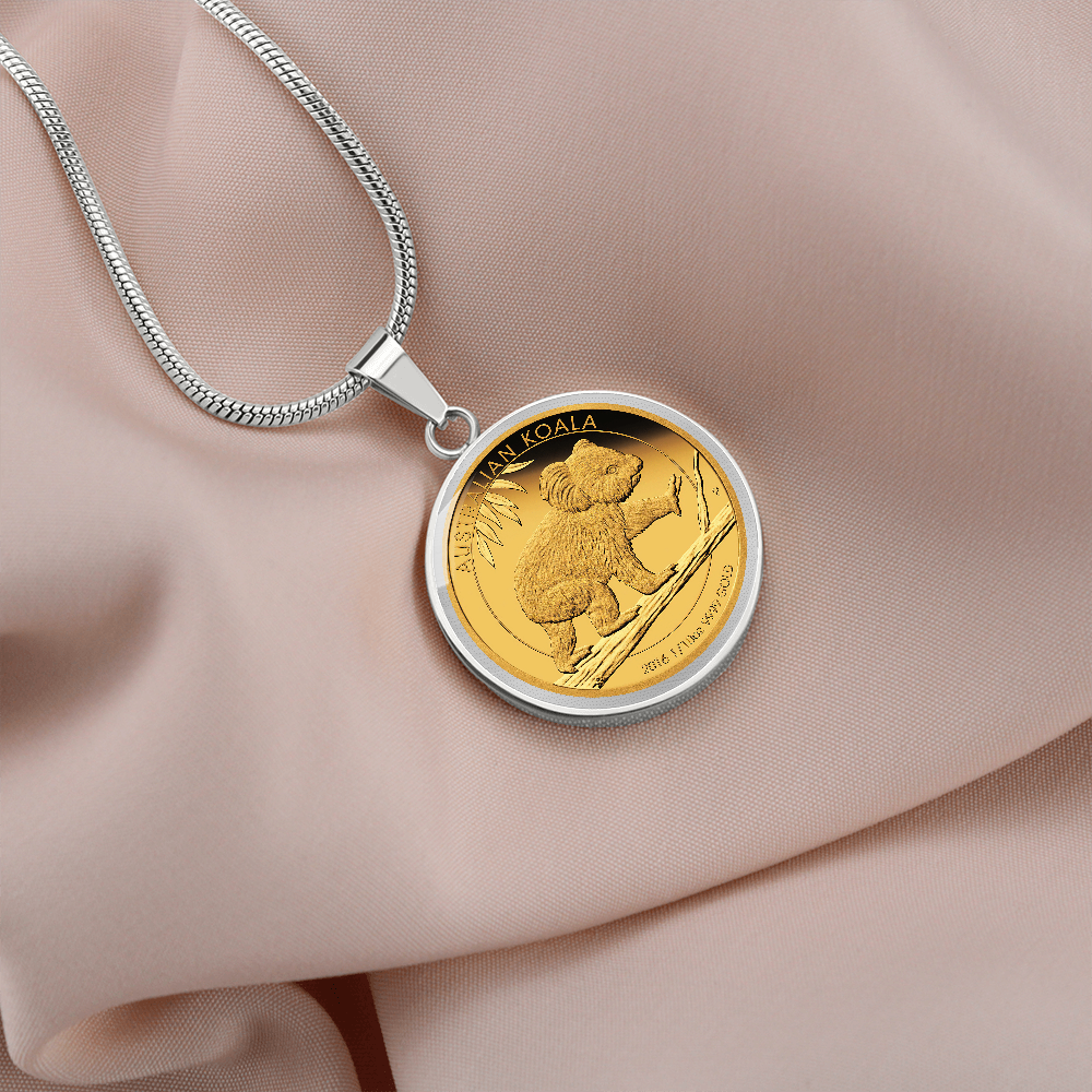 AUSTRALIA KOALA COIN STYLE GOLDEN NECKLACE
