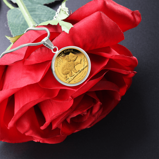 AUSTRALIA KOALA COIN STYLE GOLDEN NECKLACE