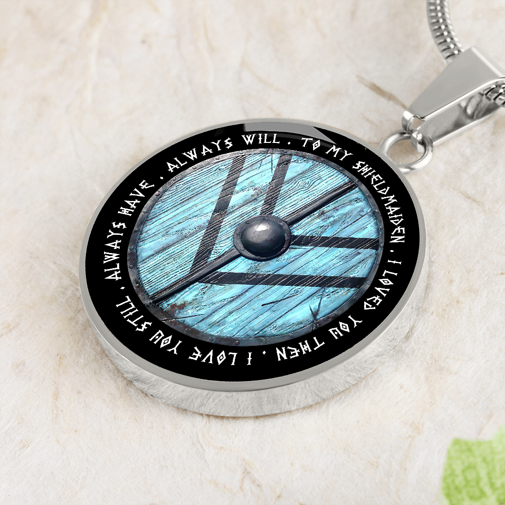 To My Shieldmaiden - Lagertha Shield Necklace - Viking Jewelry - Personalized Viking Gifts - for Viking Wife - for Viking Girlfriend Gift