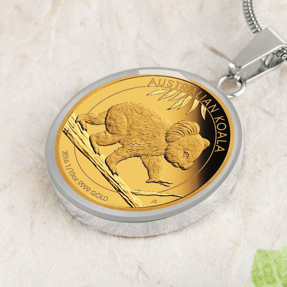 AUSTRALIA KOALA COIN STYLE GOLDEN NECKLACE