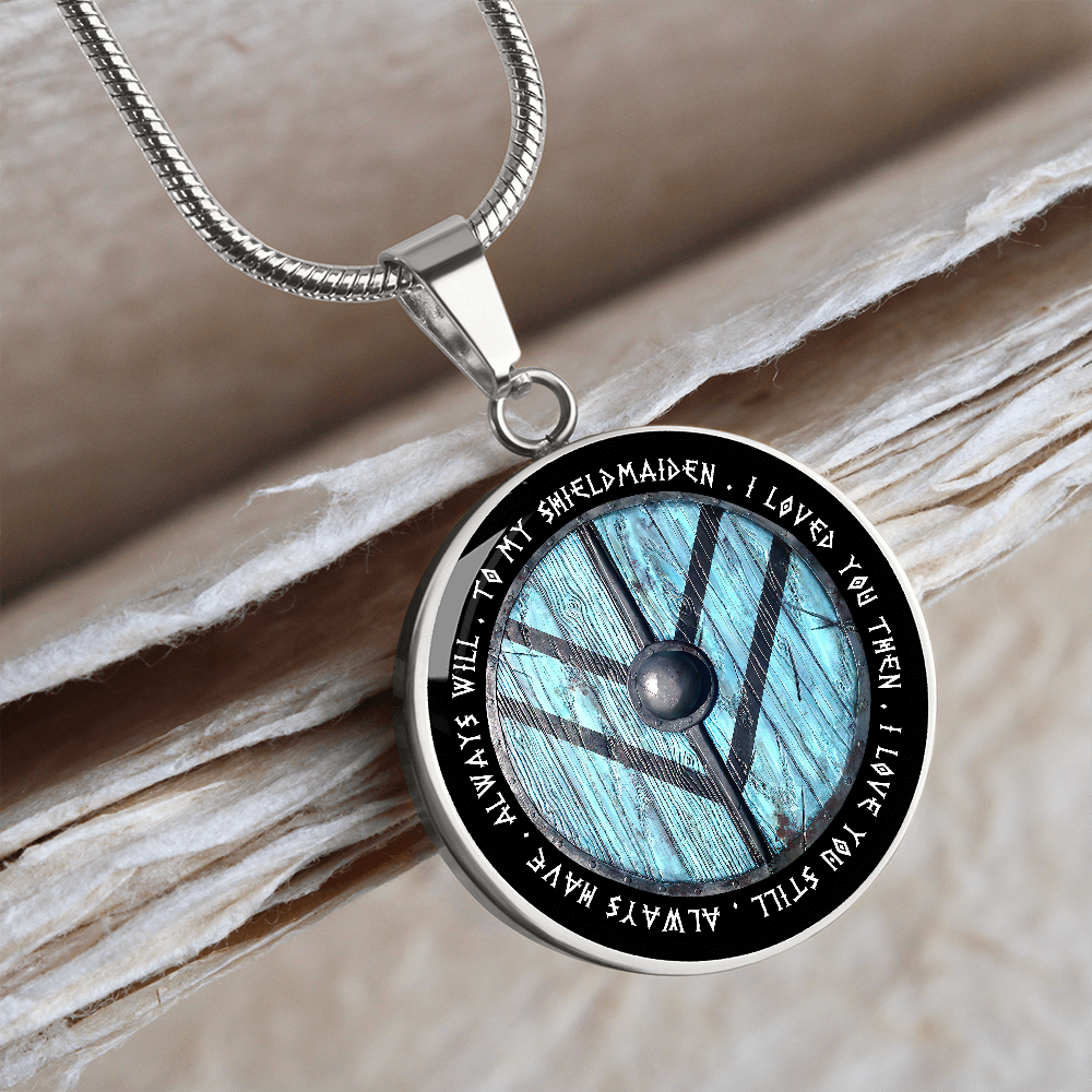 To My Shieldmaiden - Lagertha Shield Necklace - Viking Jewelry - Personalized Viking Gifts - for Viking Wife - for Viking Girlfriend Gift