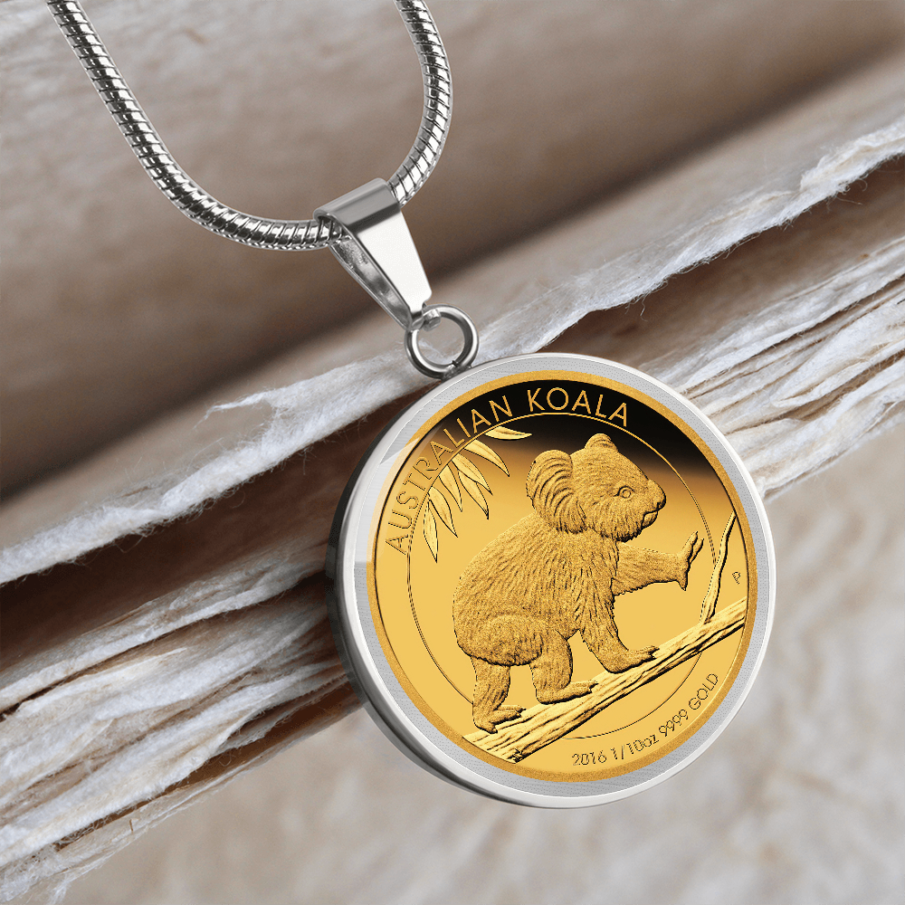 AUSTRALIA KOALA COIN STYLE GOLDEN NECKLACE