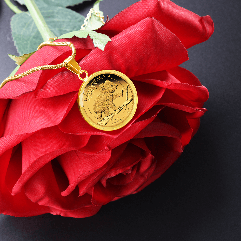 AUSTRALIA KOALA COIN STYLE GOLDEN NECKLACE
