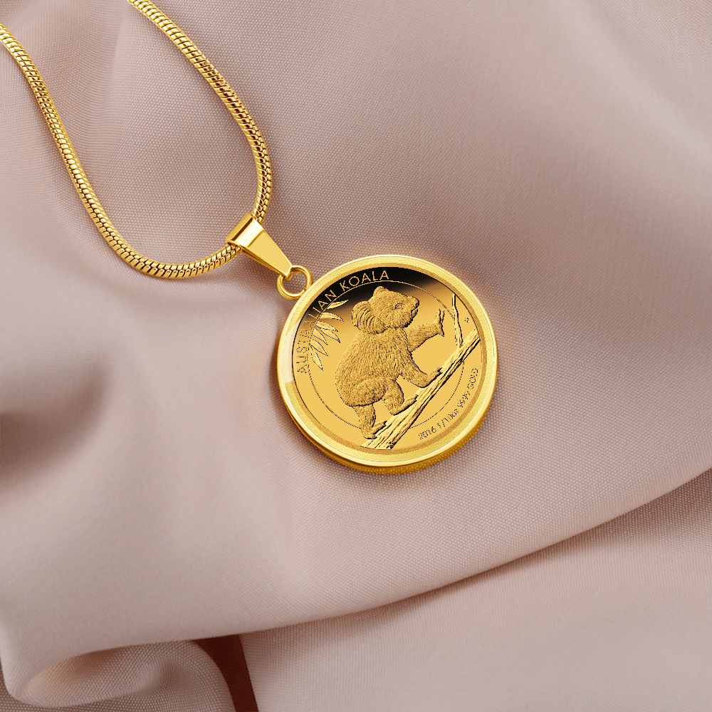 AUSTRALIA KOALA COIN STYLE GOLDEN NECKLACE