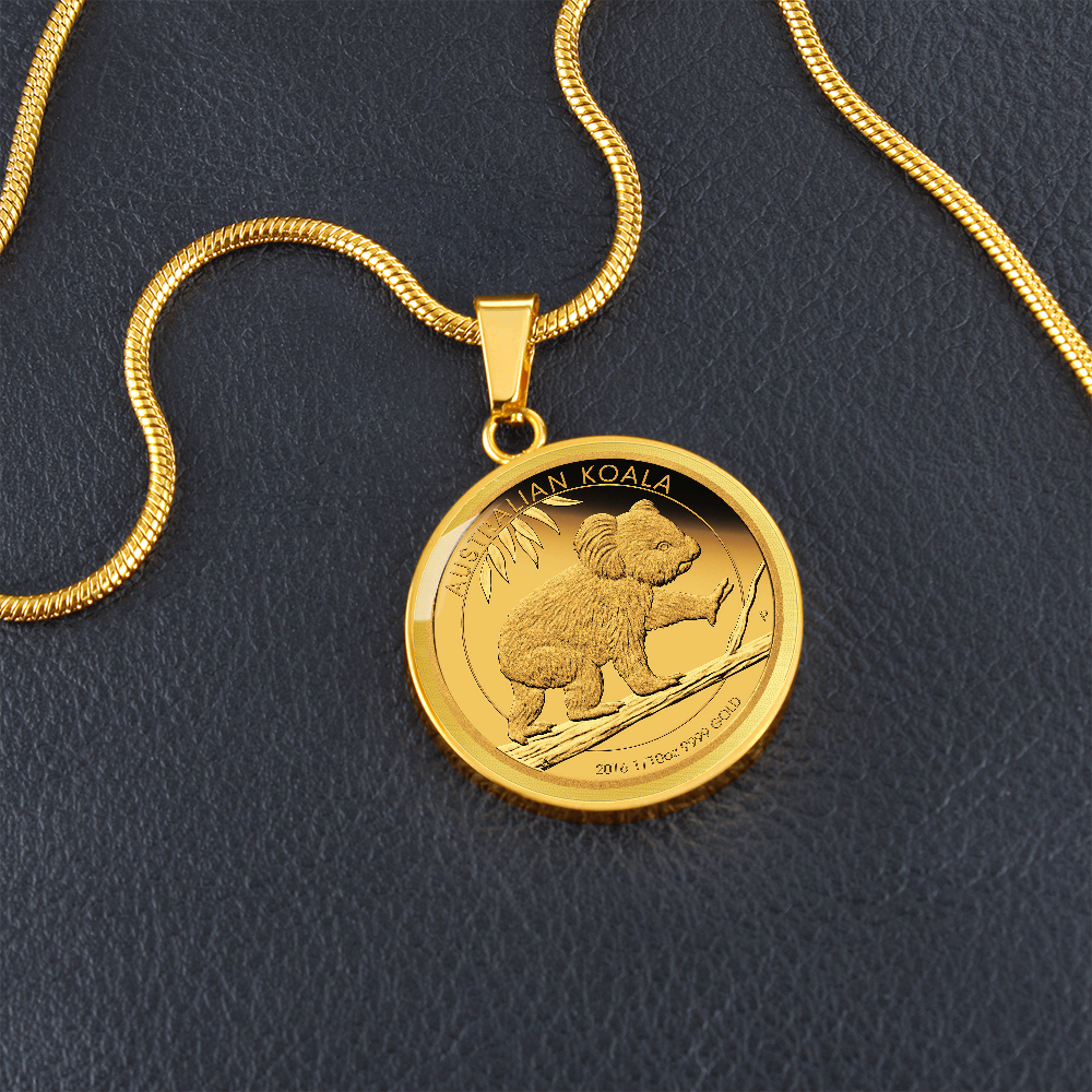 AUSTRALIA KOALA COIN STYLE GOLDEN NECKLACE
