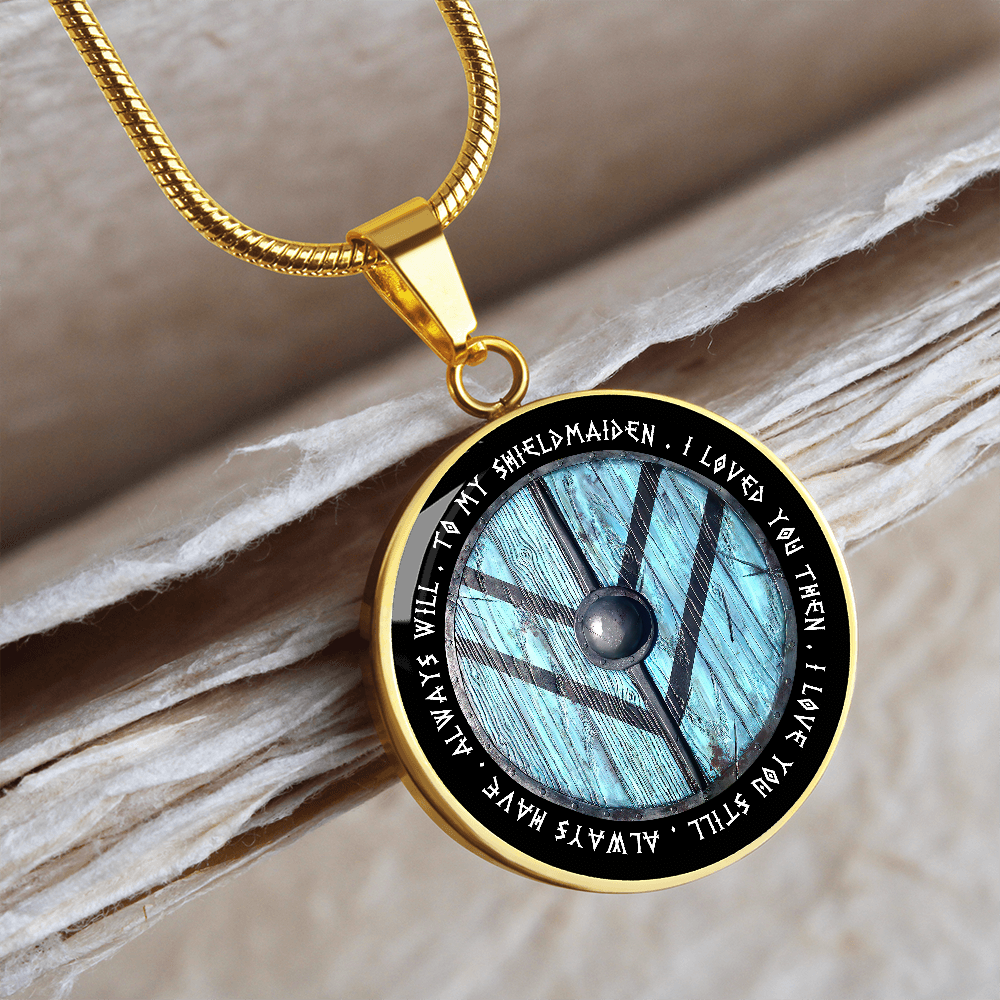 To My Shieldmaiden - Lagertha Shield Necklace - Viking Jewelry - Personalized Viking Gifts - for Viking Wife - for Viking Girlfriend Gift