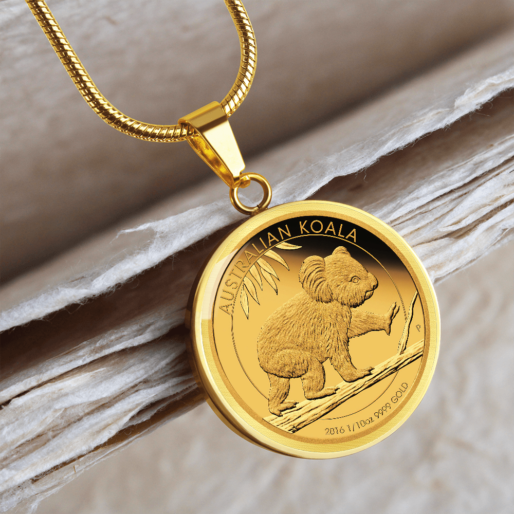 AUSTRALIA KOALA COIN STYLE GOLDEN NECKLACE