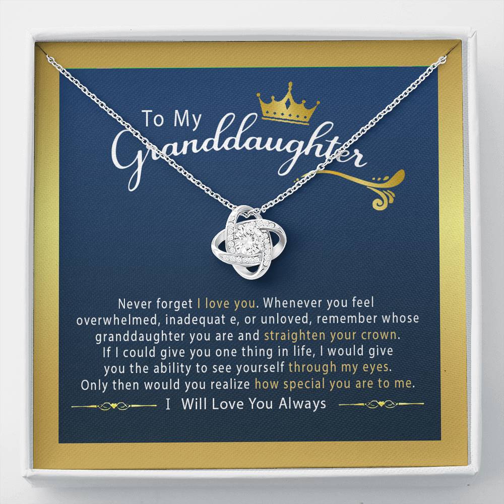 To My Granddaughter - Love Knot Necklace