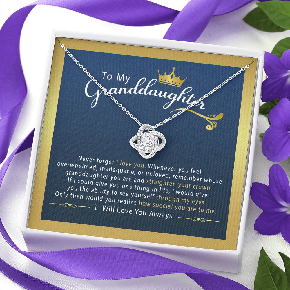 To My Granddaughter - Love Knot Necklace