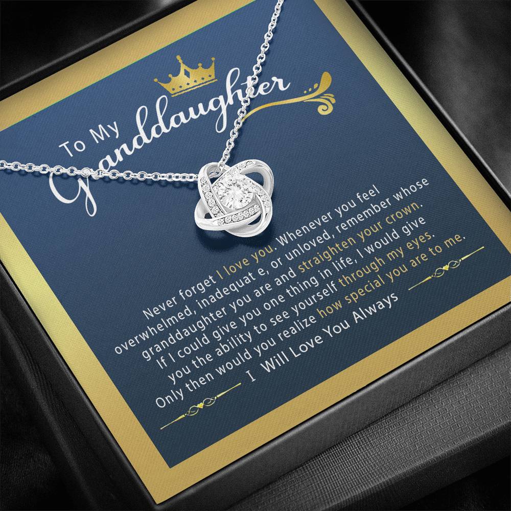 To My Granddaughter - Love Knot Necklace