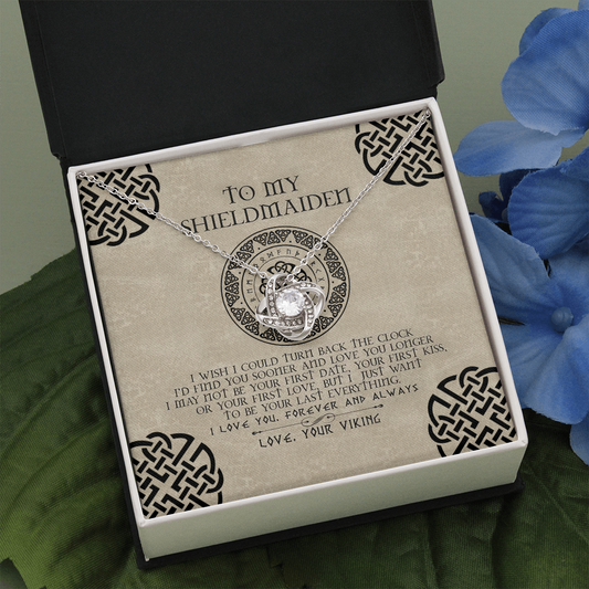 VIKING SYMBOL BE YOUR LAST EVERYTHING LOVE KNOT NECKLACE GIFT FOR SHIELDMAIDEN