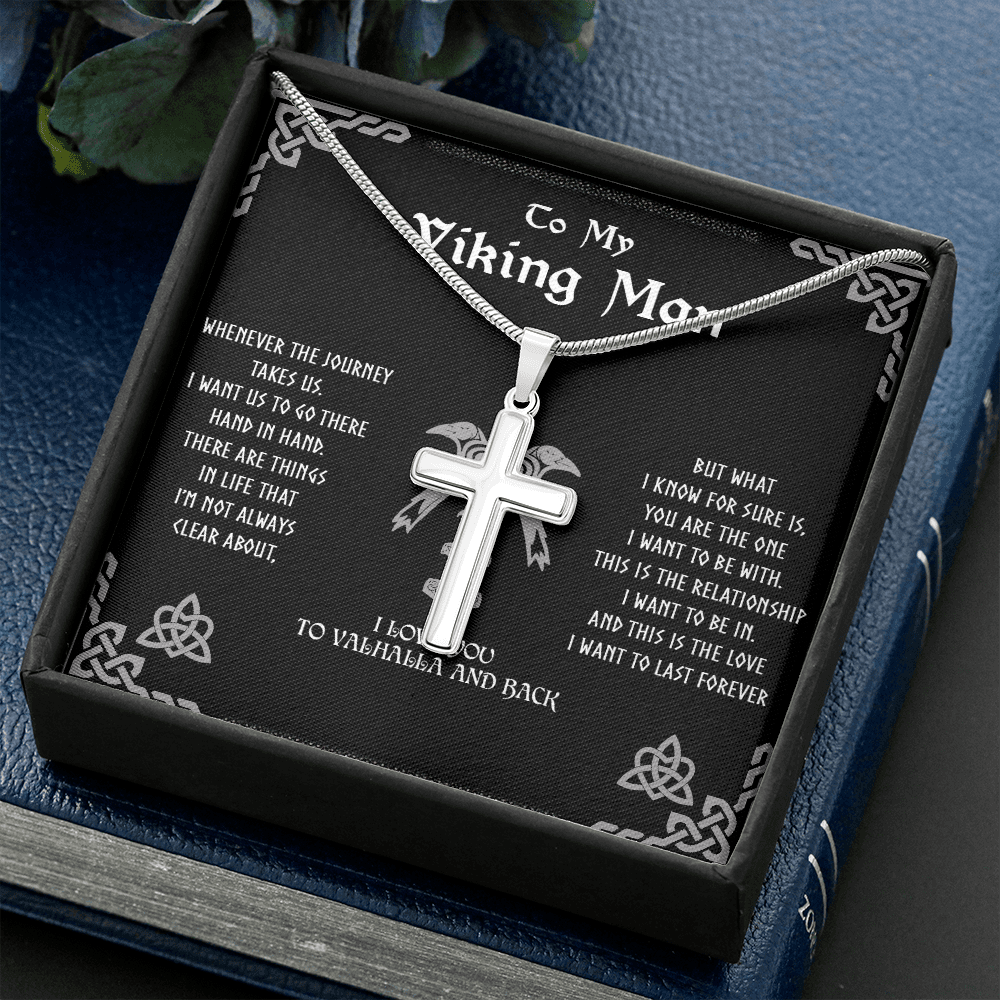 To my Viking Man, cross Necklace for man, Viking Gift for Husband, NORSEMAN JEWELRY