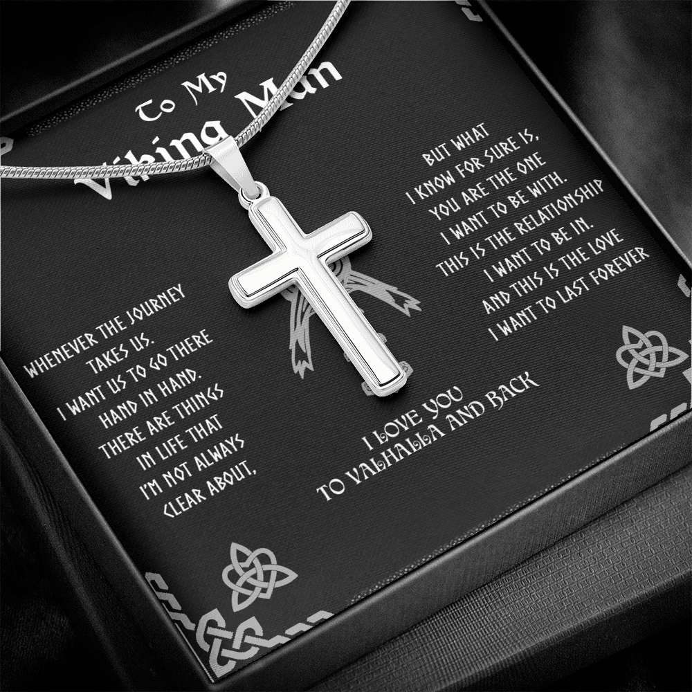 To my Viking Man, cross Necklace for man, Viking Gift for Husband, NORSEMAN JEWELRY