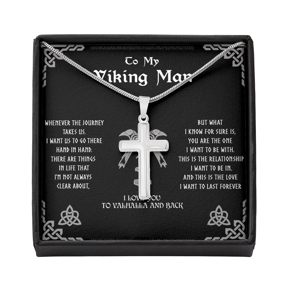 To my Viking Man, cross Necklace for man, Viking Gift for Husband, NORSEMAN JEWELRY