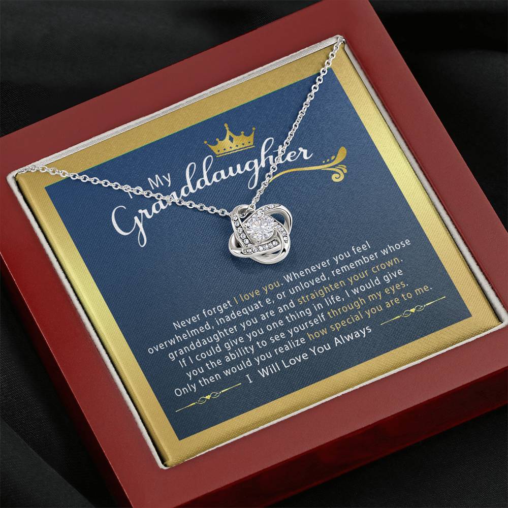 To My Granddaughter - Love Knot Necklace