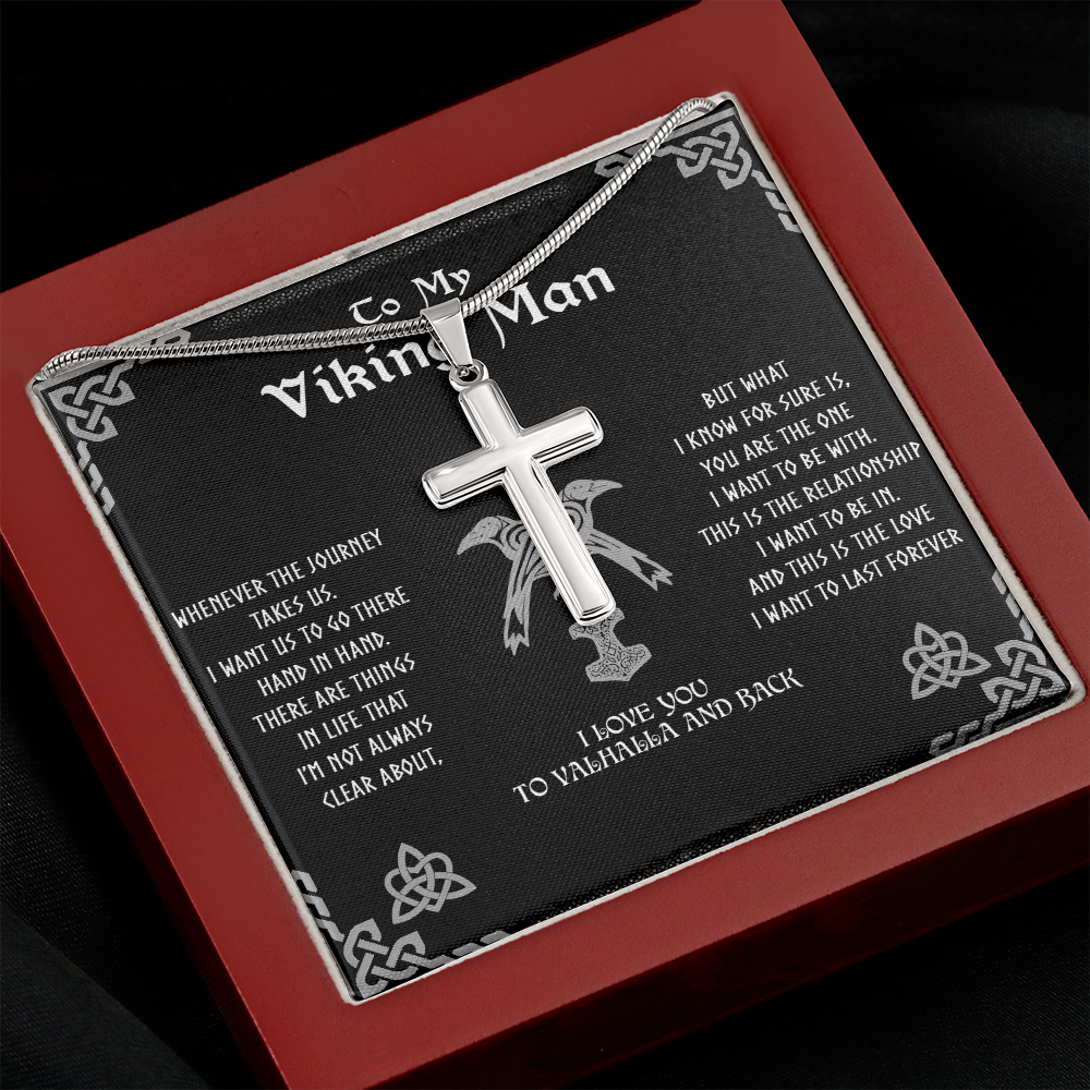 To my Viking Man, cross Necklace for man, Viking Gift for Husband, NORSEMAN JEWELRY