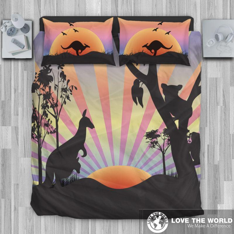 Australian bedding set - kangaroo and koala sunset K5 - Amaze Style™-BEDDING SETS