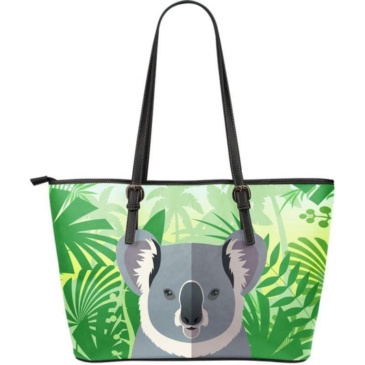 AUSTRALIA KOALA ON THE JUNGLE LARGE LEATHER TOTE BAG K5 - Amaze Style™-LEATHER TOTES