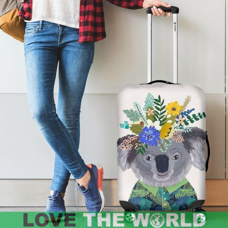 Australia- Koala With Flower Luggage Cover NN8 - Amaze Style™-LUGGAGE COVERS