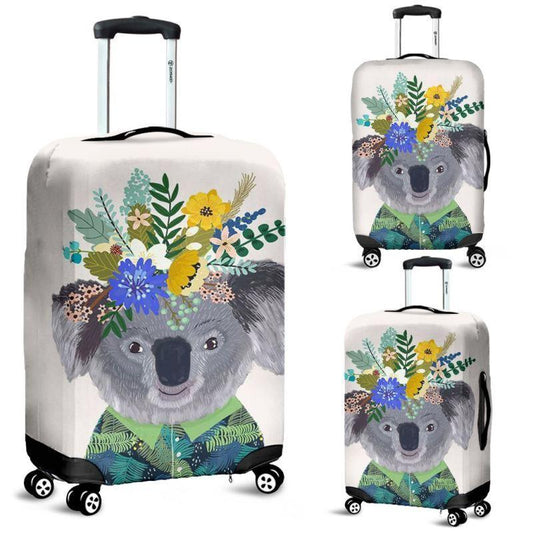Australia- Koala With Flower Luggage Cover NN8 - Amaze Style™-LUGGAGE COVERS