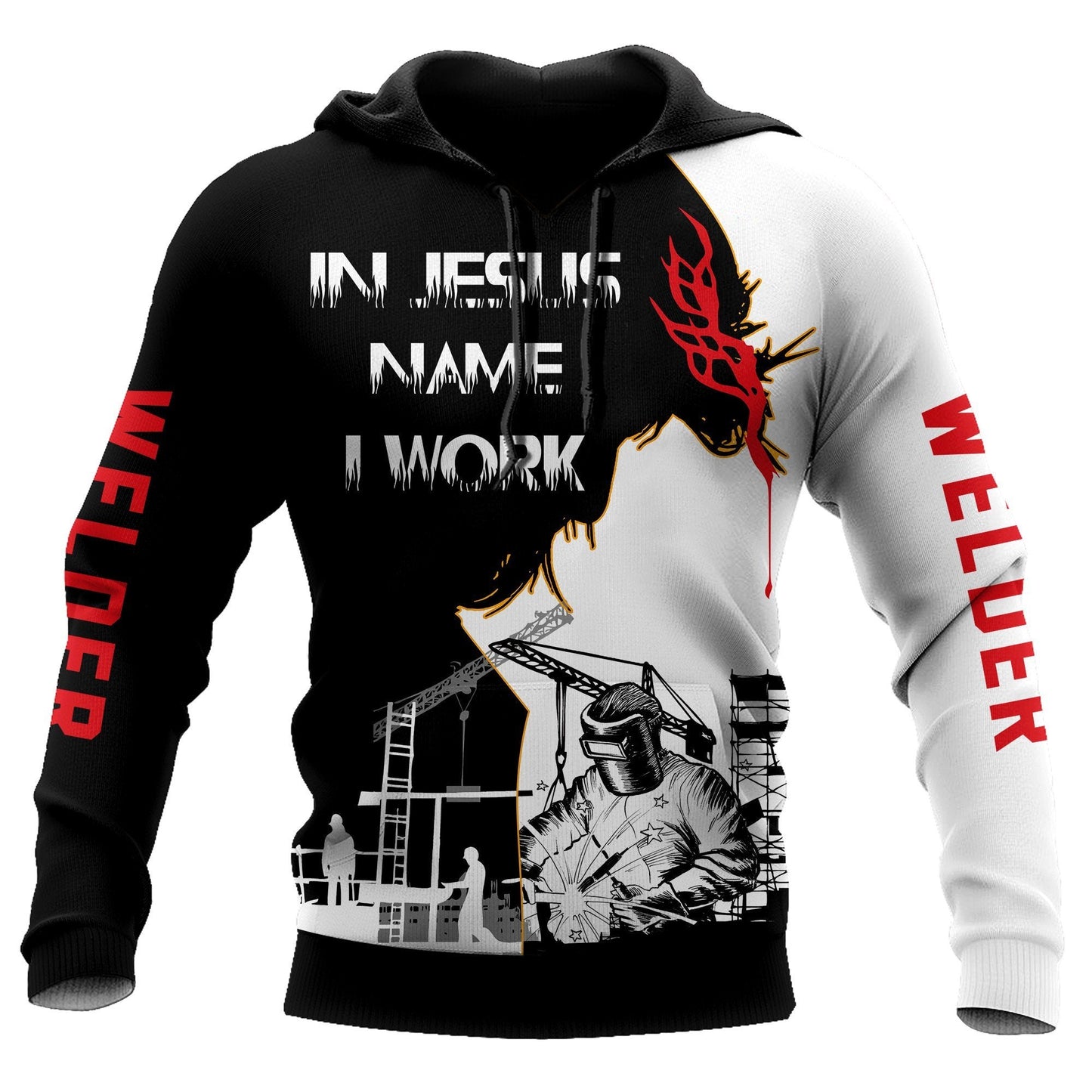 Welder In Jesus Name I Work Unisex All Over Printed Shirts MEI