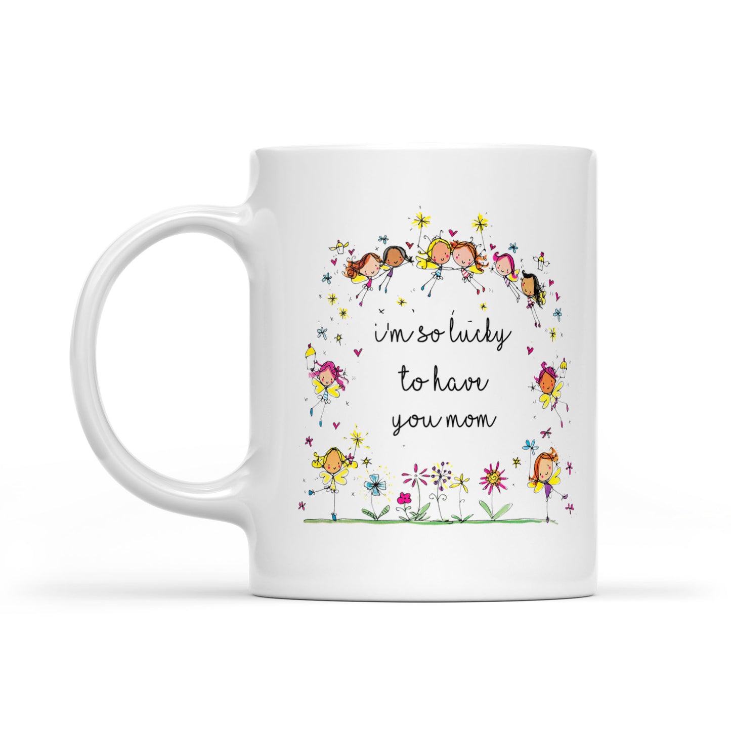 Best Gift For Mom White Mug I'm So Lucky To Have You