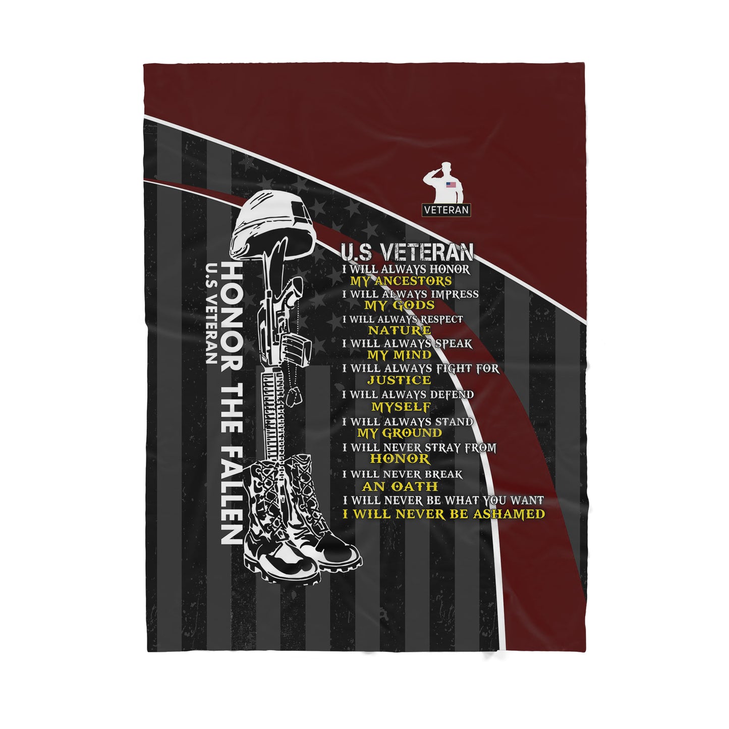 Veteran U.S Honor the fallen - Gift for your heroes - Sherpa Blanket HC