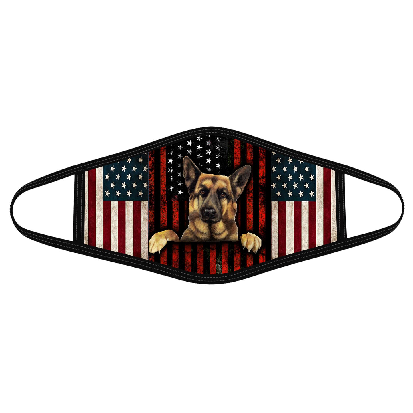 American Flag German Shepherd Face Mask DL