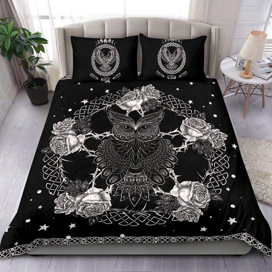 Wicca Owl Magical Rose Pentagram Celtic Pagan NM20061004-Bedding Set-NM-Twin-Vibe Cosy™