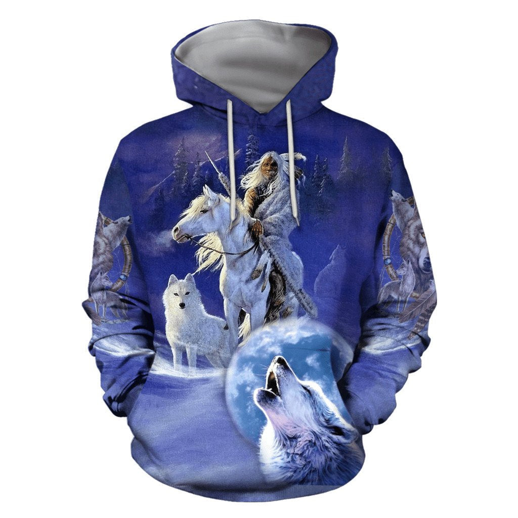 Wolf Native American 3D All Over Printed Unisex Shirts