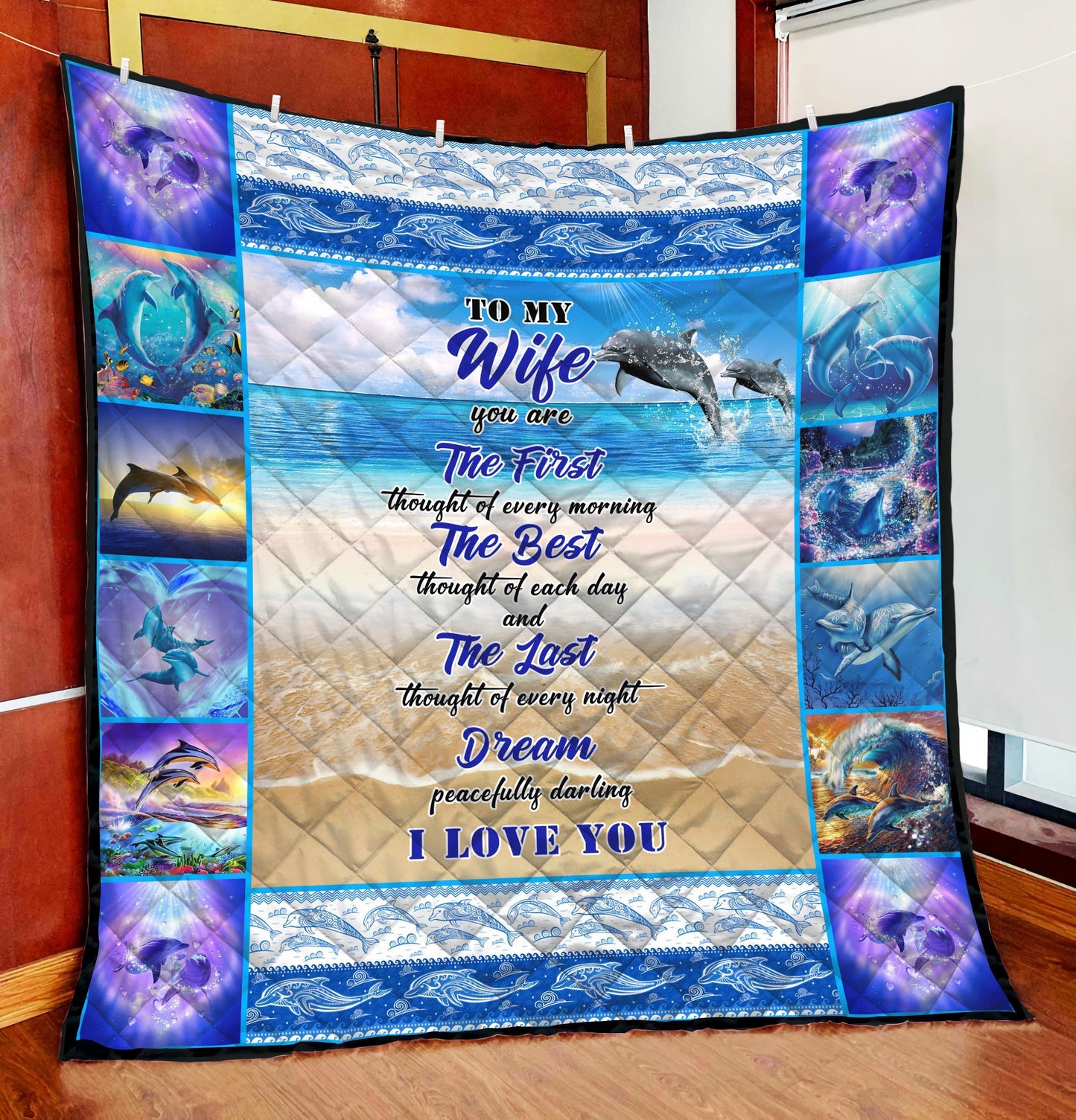 Beautiful Dolphin Couple Quilt NTN08142002-MEI