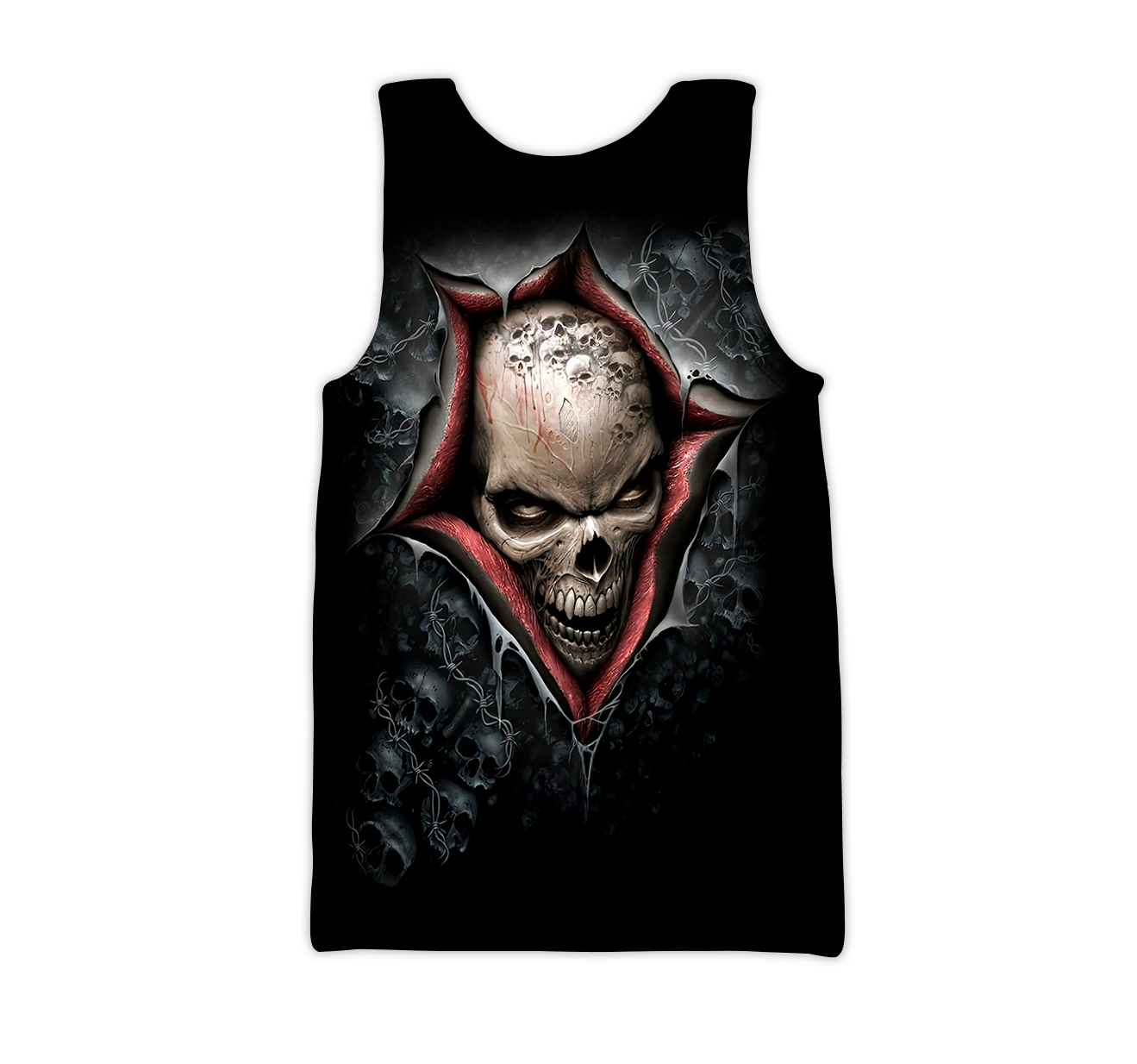 Black Skull 3D All Over Printed Shirts and short for Men and Women