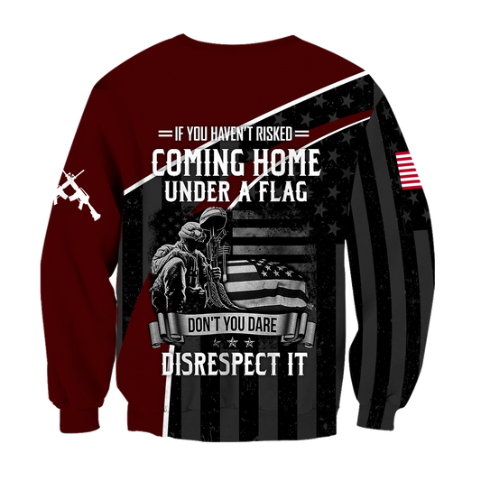 Veteran Honor the fallen Coming Home under a Flag Soldier 3D shirts for men and women