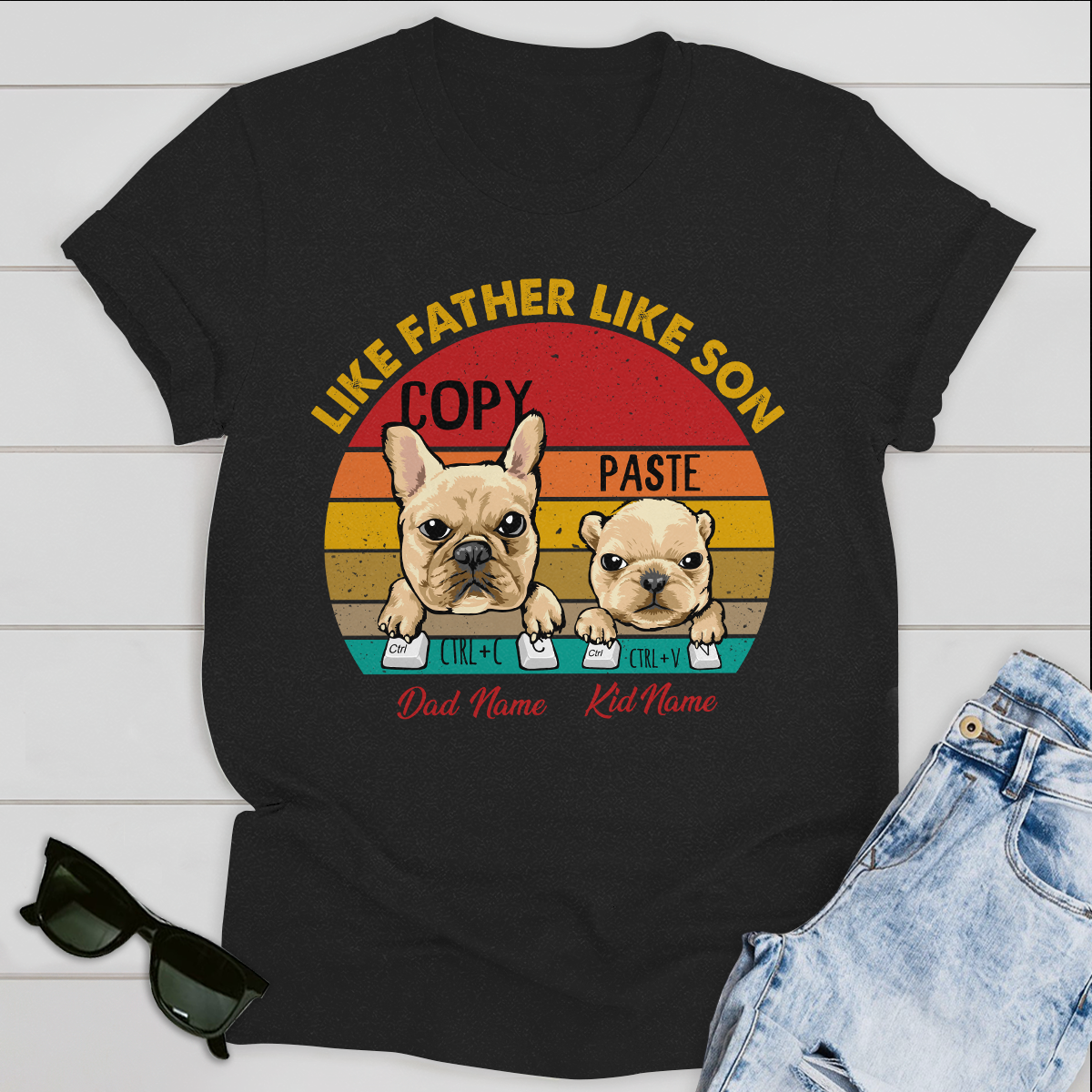 Like Father Like Son Personalized Dog T-shirt Father's Day