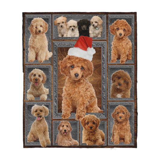 Custom Blanket Poodle - Gift For Dog Mom - Sherpa Blanket HG