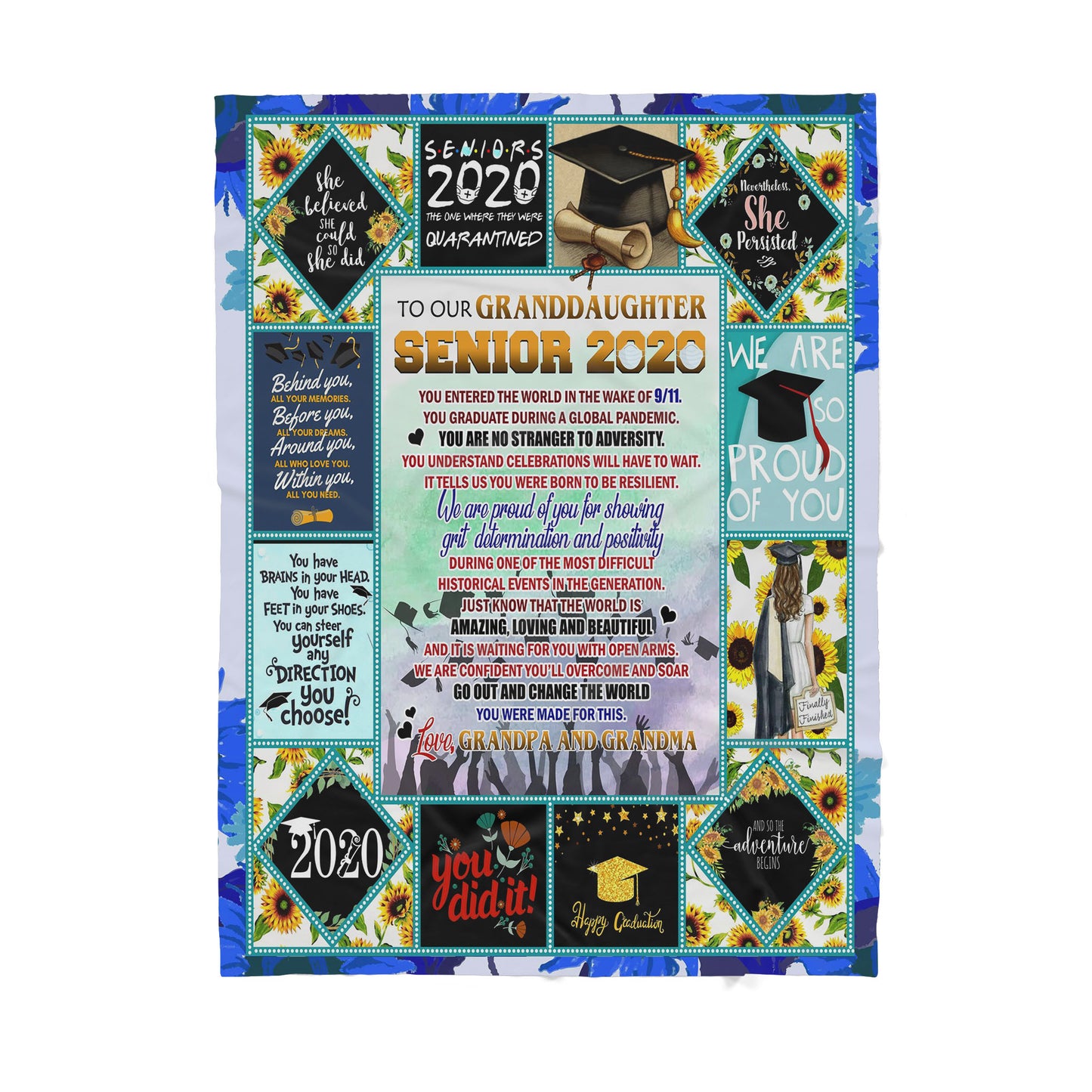To my daughter Senior 2020 Mom custom blanket - Gift For Daughter- Sherpa Blanket DL