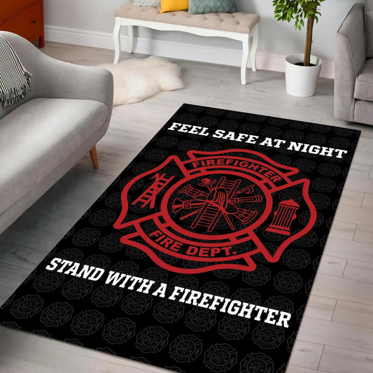 Feeling Safe With Firefighter Premium Rug