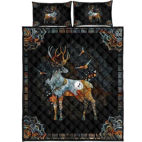 VIntage Mandala Deer Quilt Bedding Set HAC270508 - Amaze Style™-Quilt