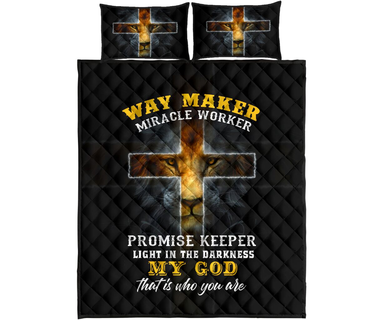 Way Maker Miracle Worker Promise Keeper - Jesus Quilt Bedding Set TA