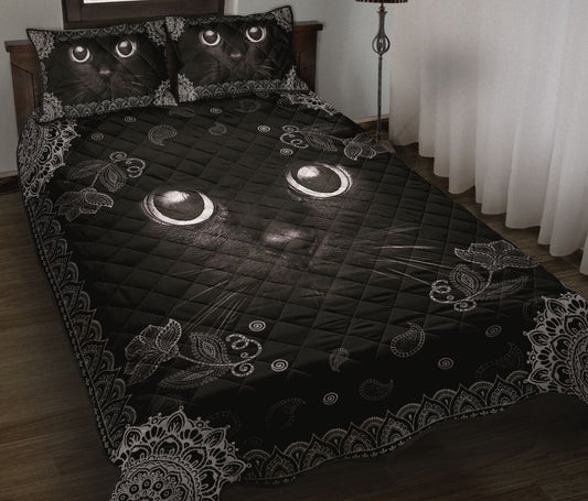 Black Cat Quilt Bedding Set by SUN SU050601