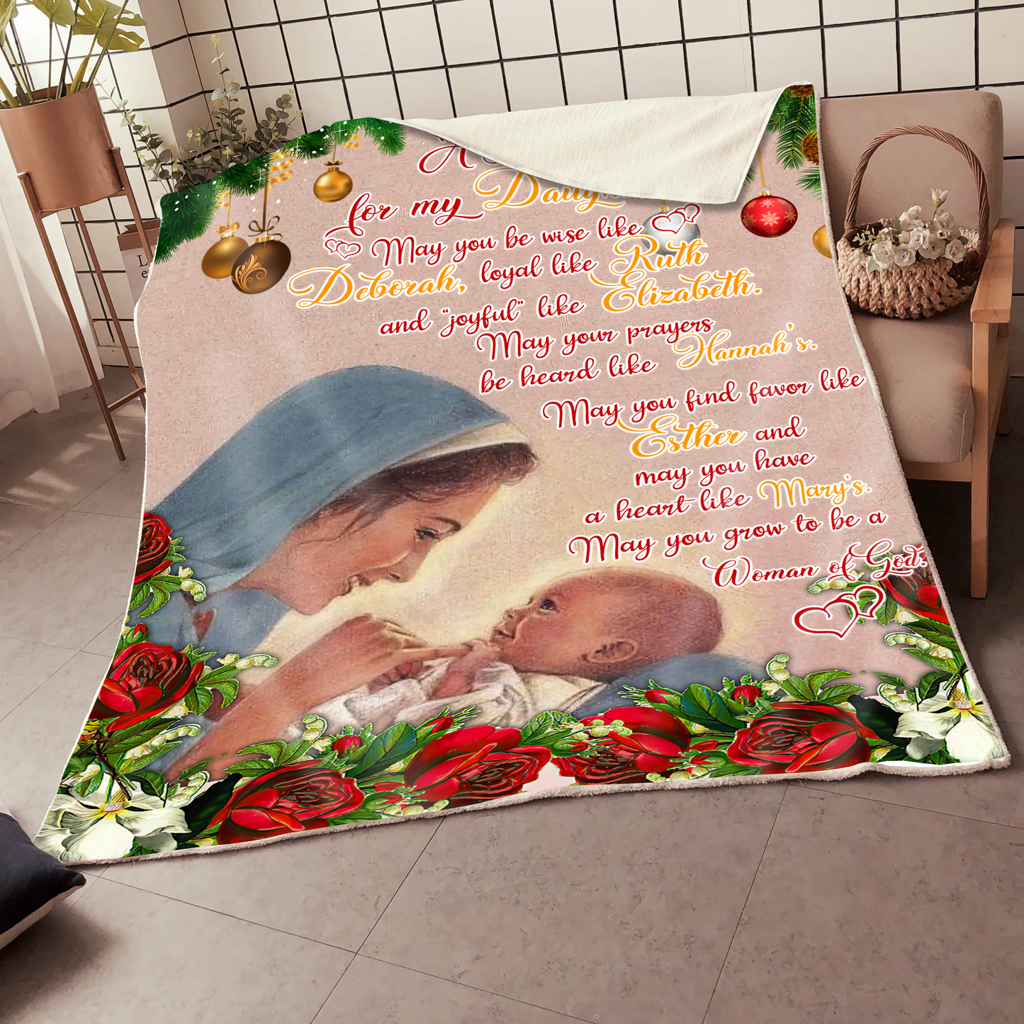 To My Daughter Sherpa Blanket TT