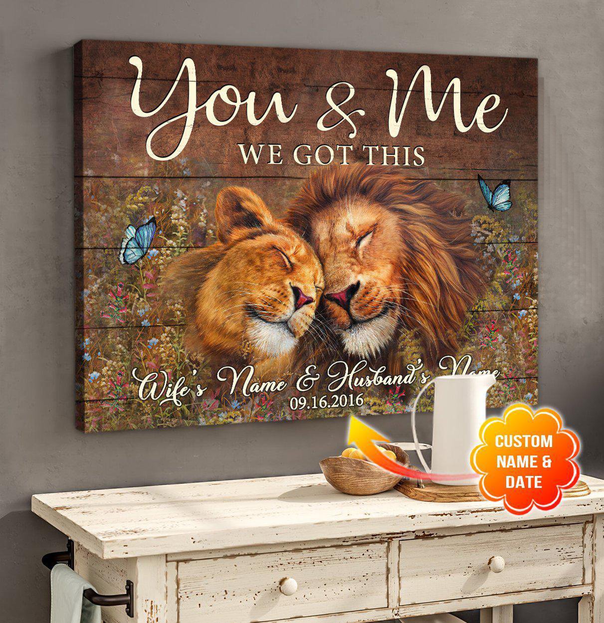 Stunning Gift You And Me We Got This Lion Custom Poster Hanging Wall Art Decor Gift For Wedding
