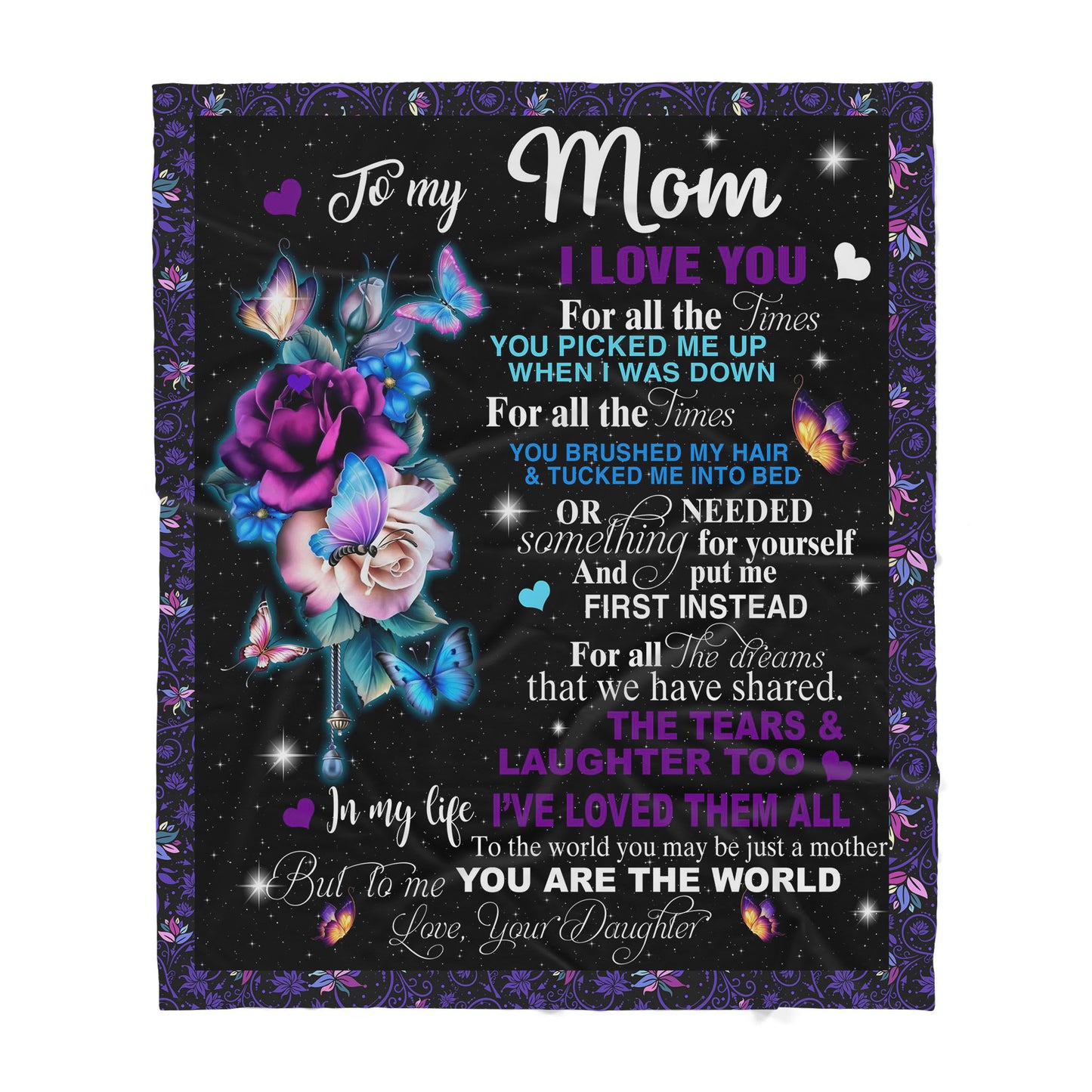 Custom Blanket To My Mom -Best Gift For Mom Mother -Sherpa Blanket TA