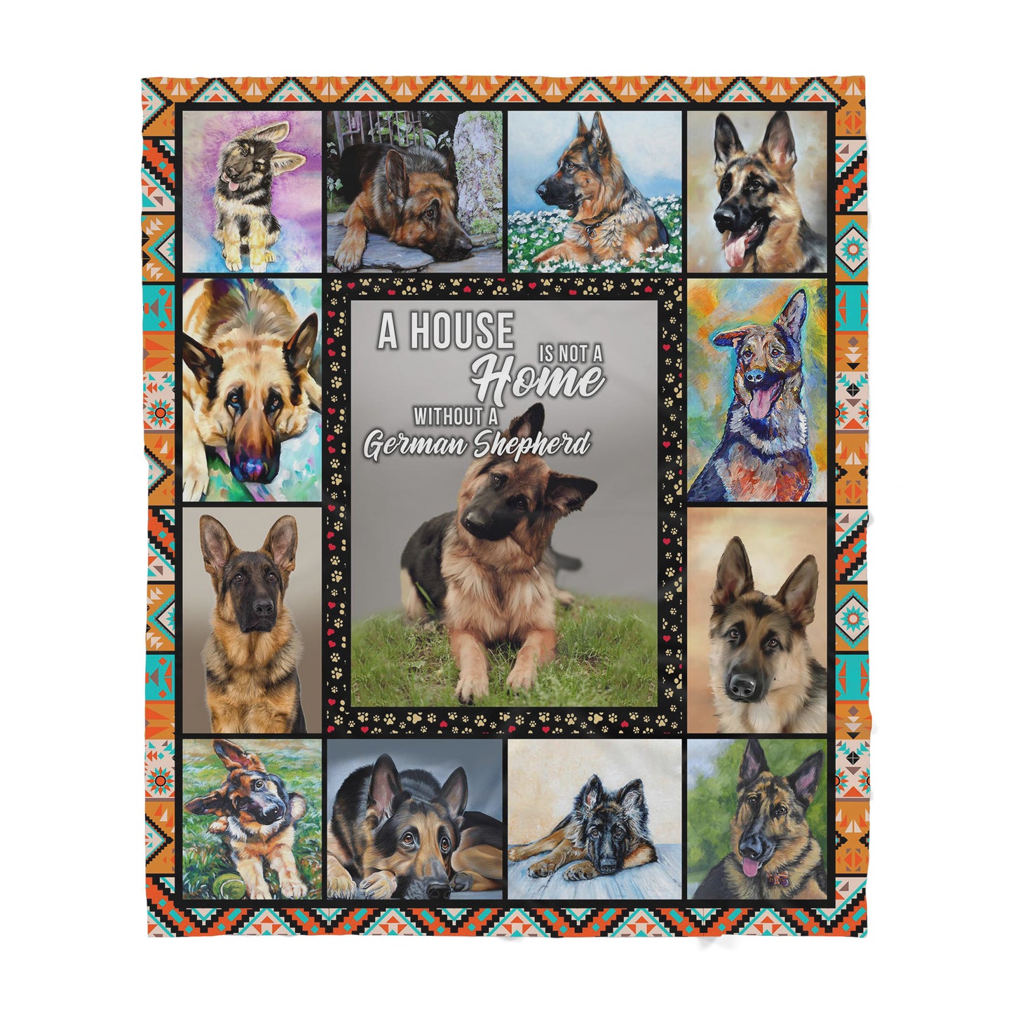 Custom Blanket German Shepherd - Gift For Dog Mom - Sherpa Blanket DL